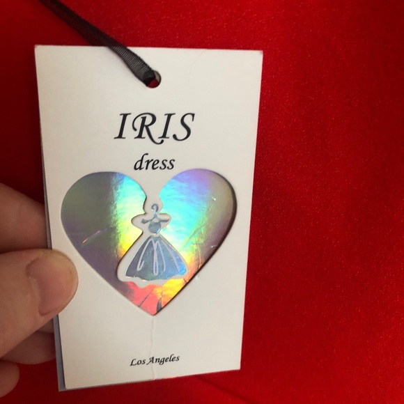 $2/30 IRIS Los Angeles | Red Empire Waist Dress, Coral Lined Puff Sleeves & Top - Picture 13 of 16